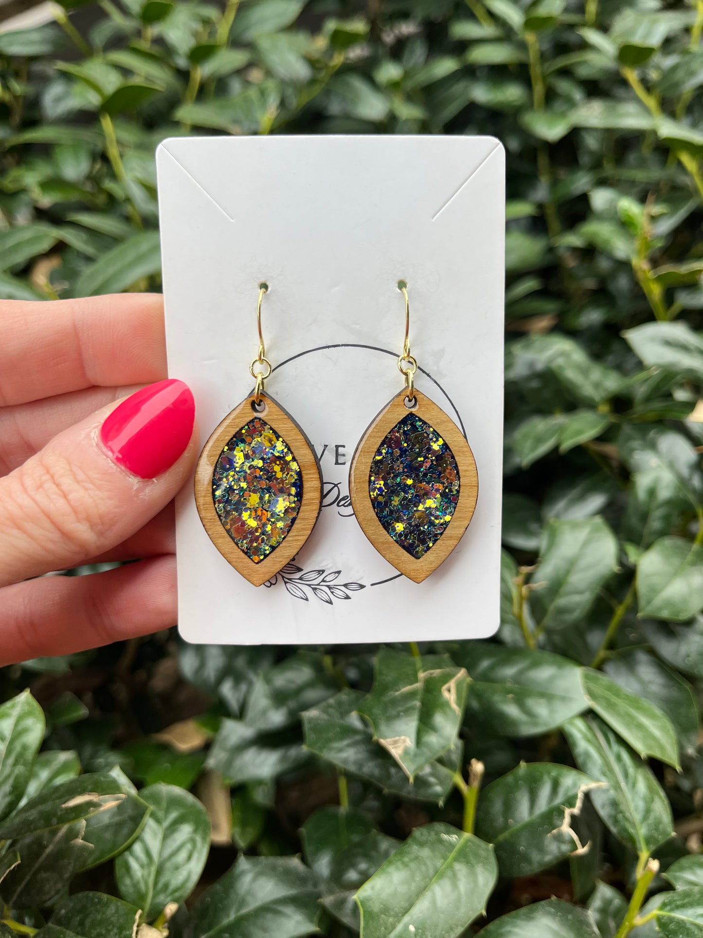 Golden Galaxy Leaf Dangles