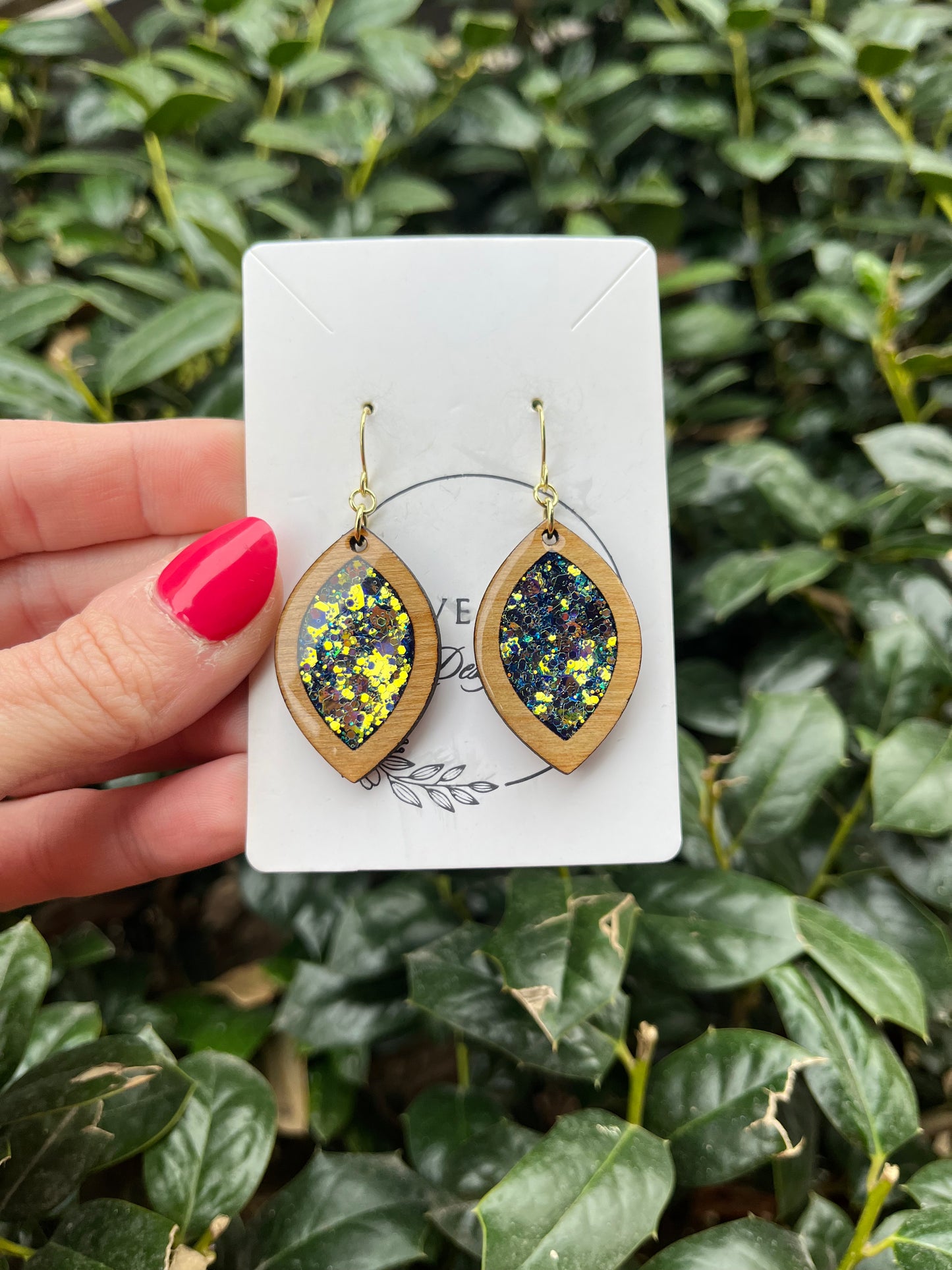 Golden Galaxy Leaf Dangles