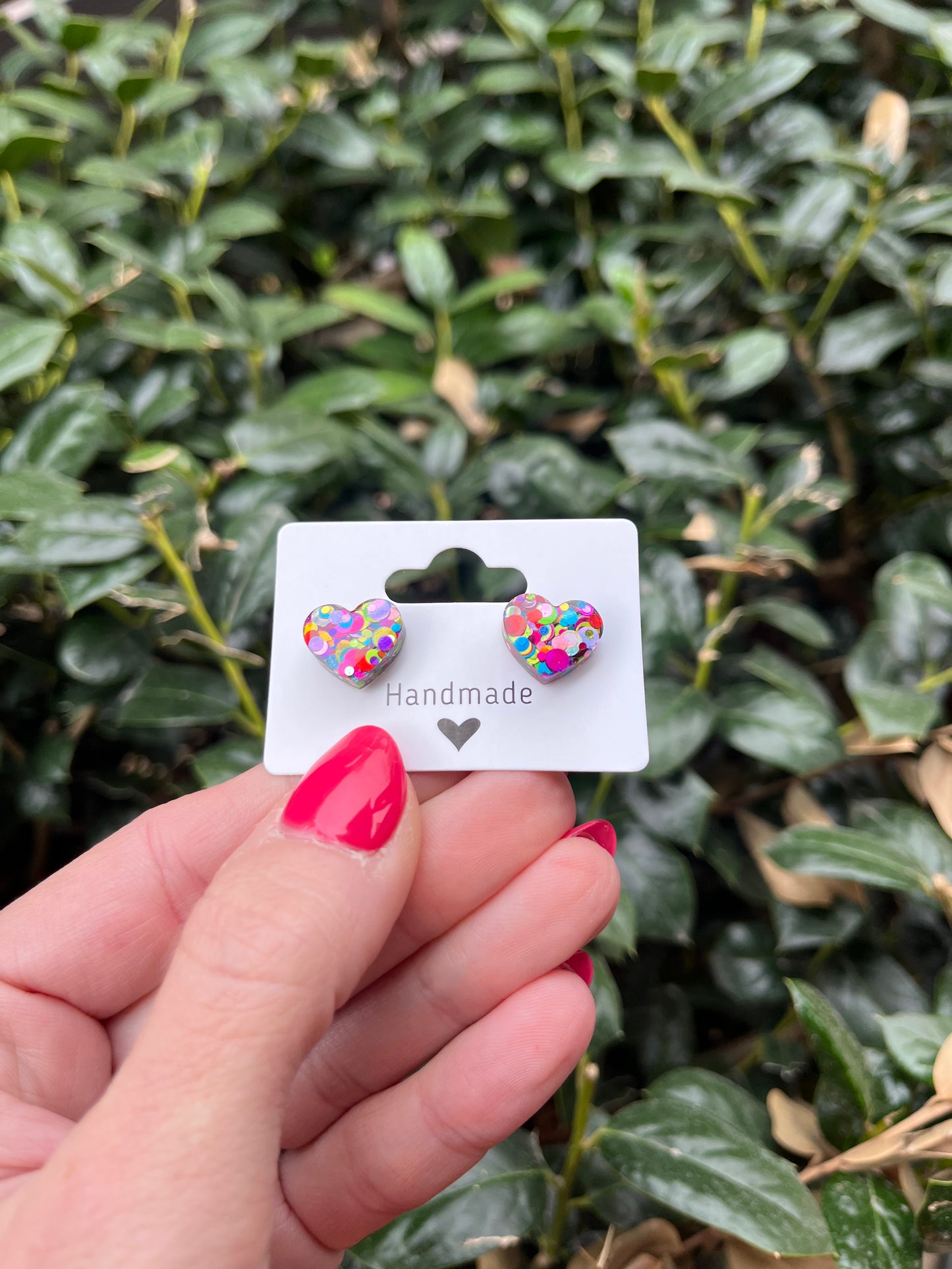 Kaleidoscope Heart Studs