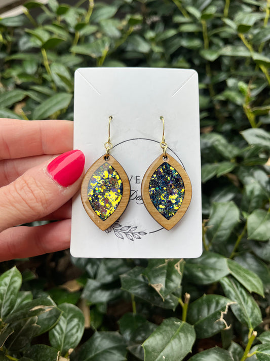 Golden Galaxy Leaf Dangles