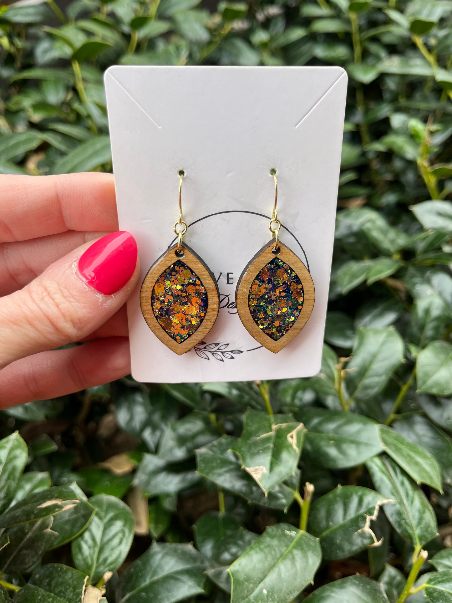 Golden Galaxy Leaf Dangles