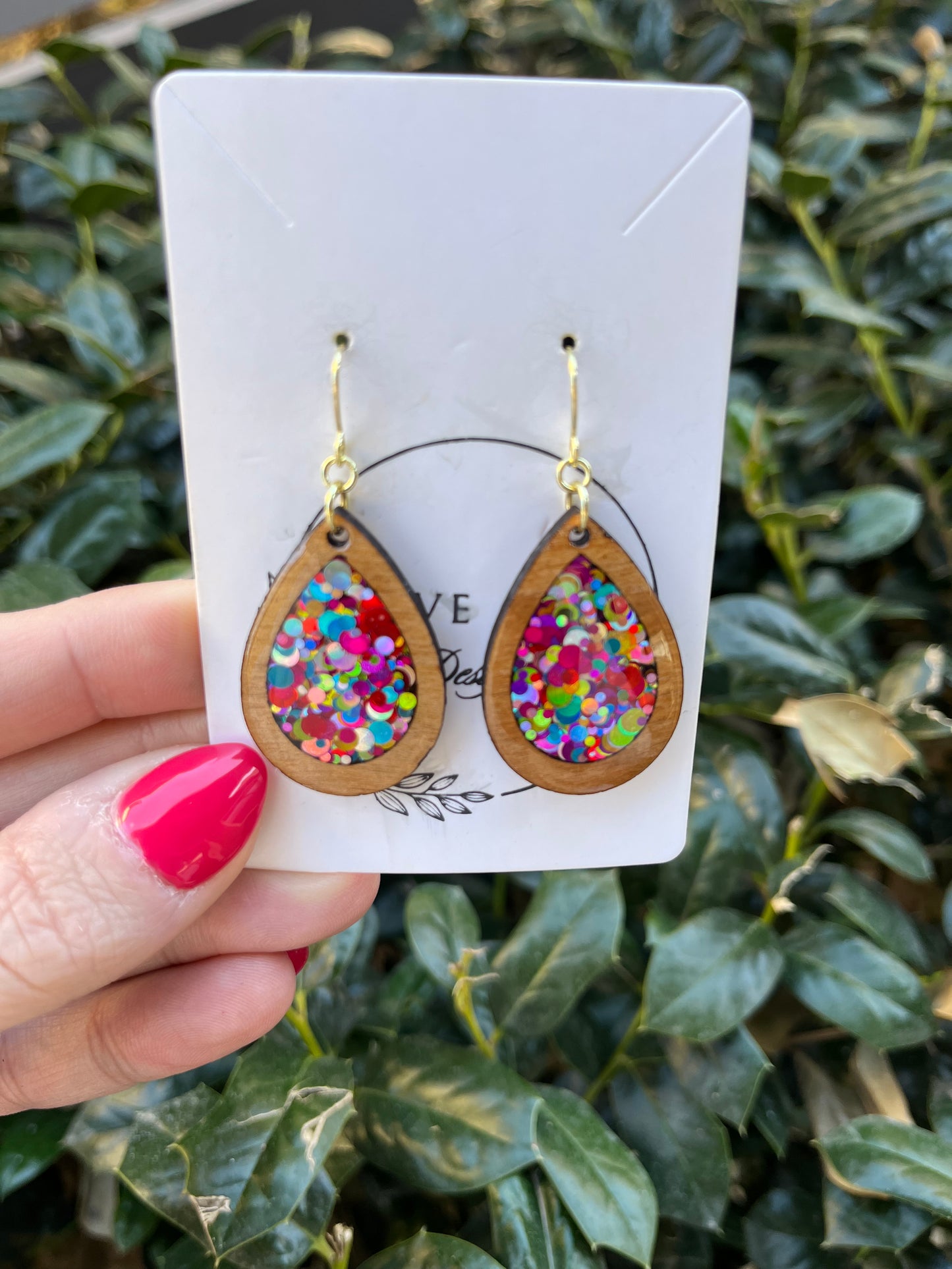 Kaleidoscope Wood Teardrops