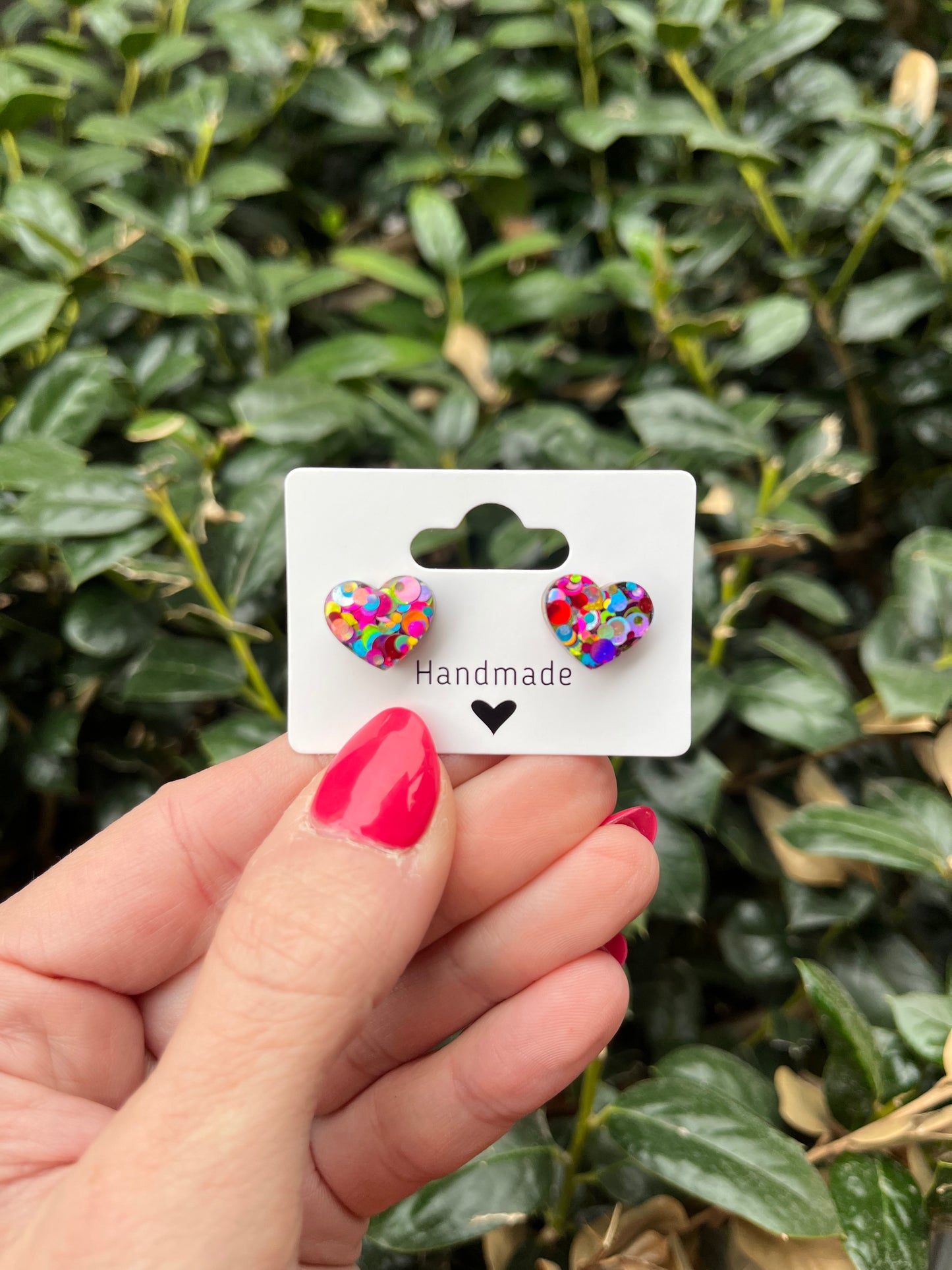Kaleidoscope Heart Studs
