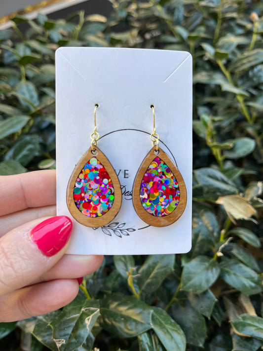 Kaleidoscope Wood Teardrops