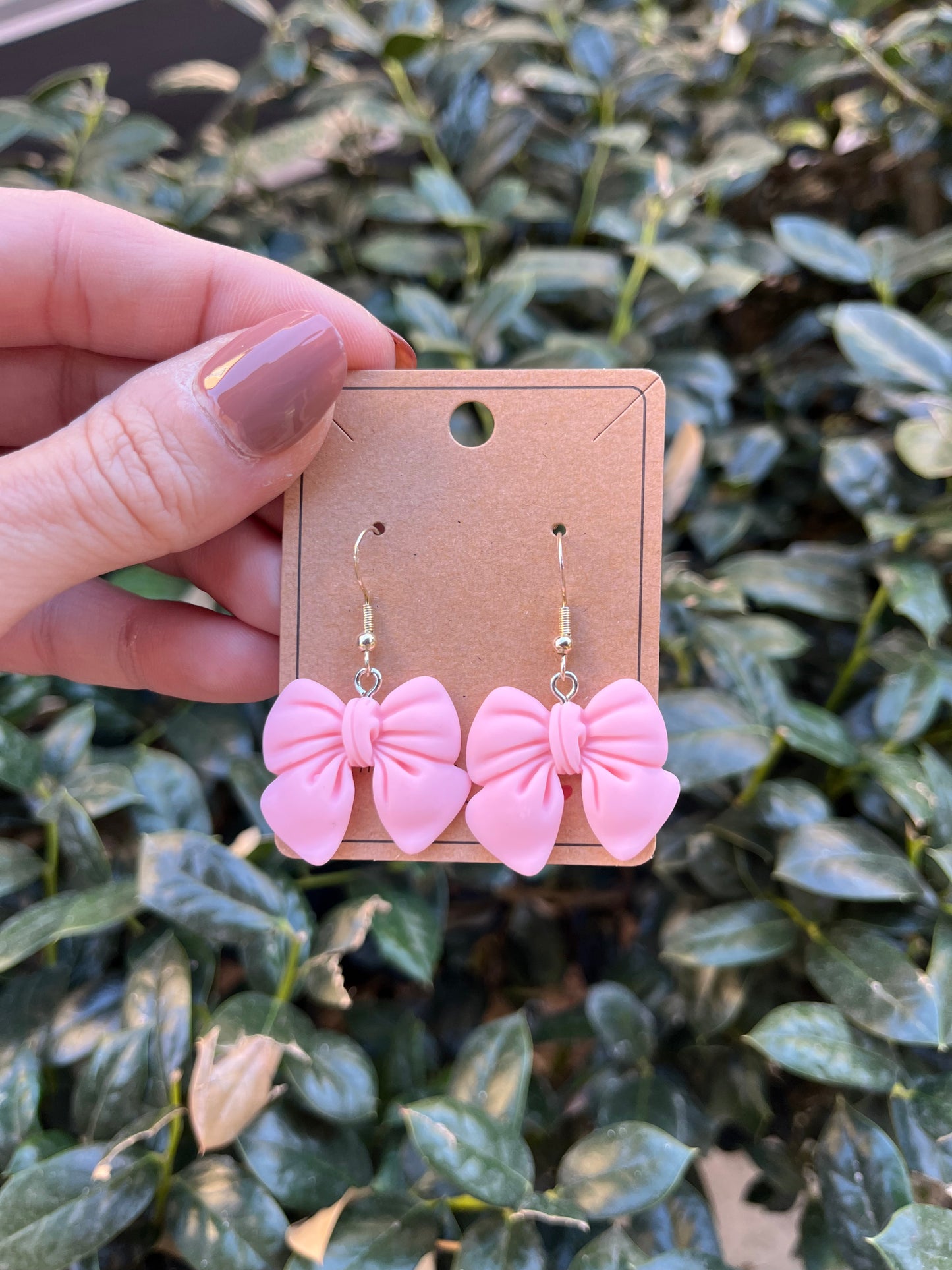 Pink Bow Earrings
