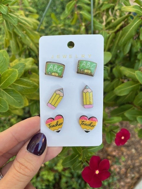 Glittery Teacher Studs