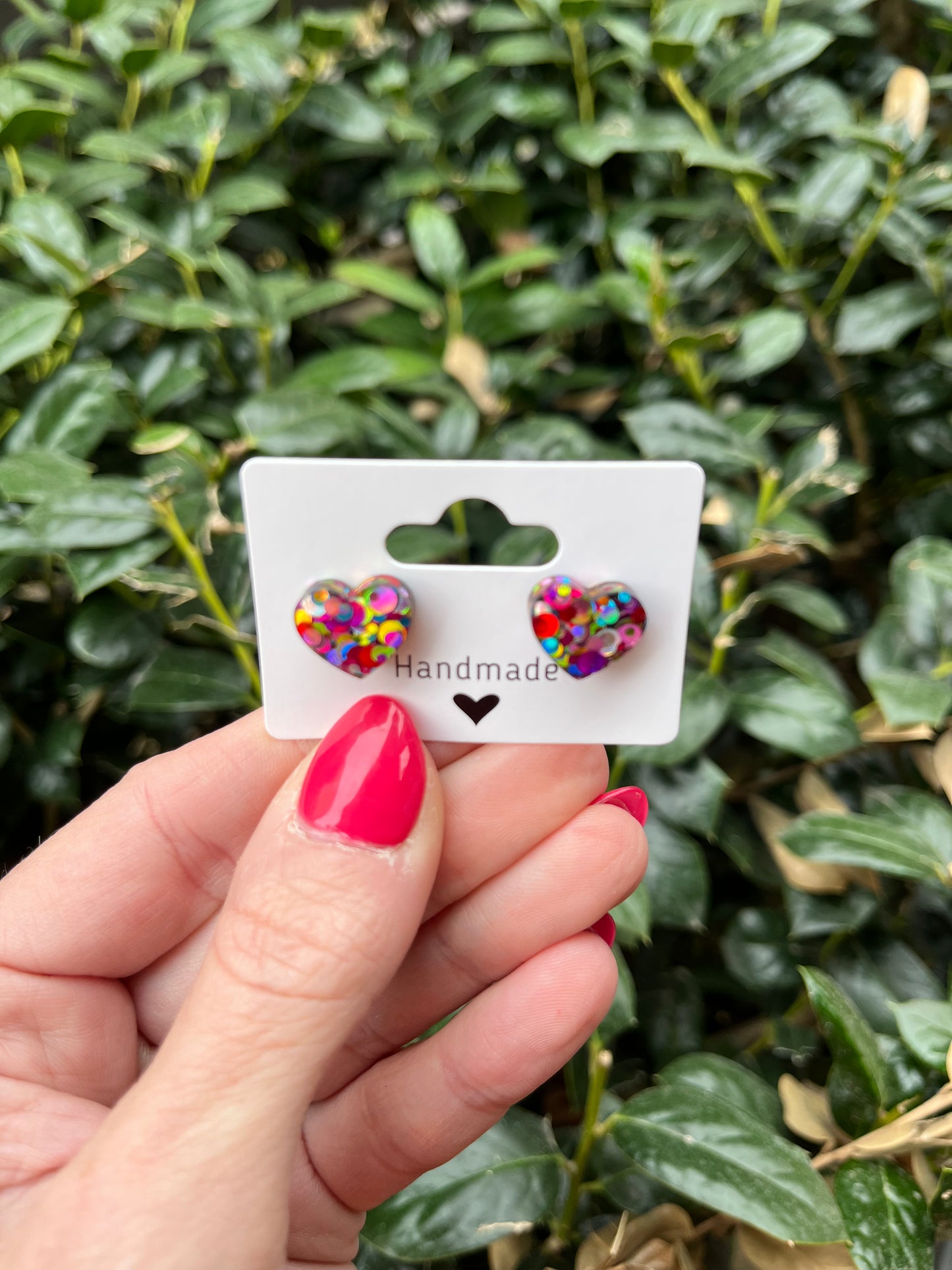 Kaleidoscope Heart Studs