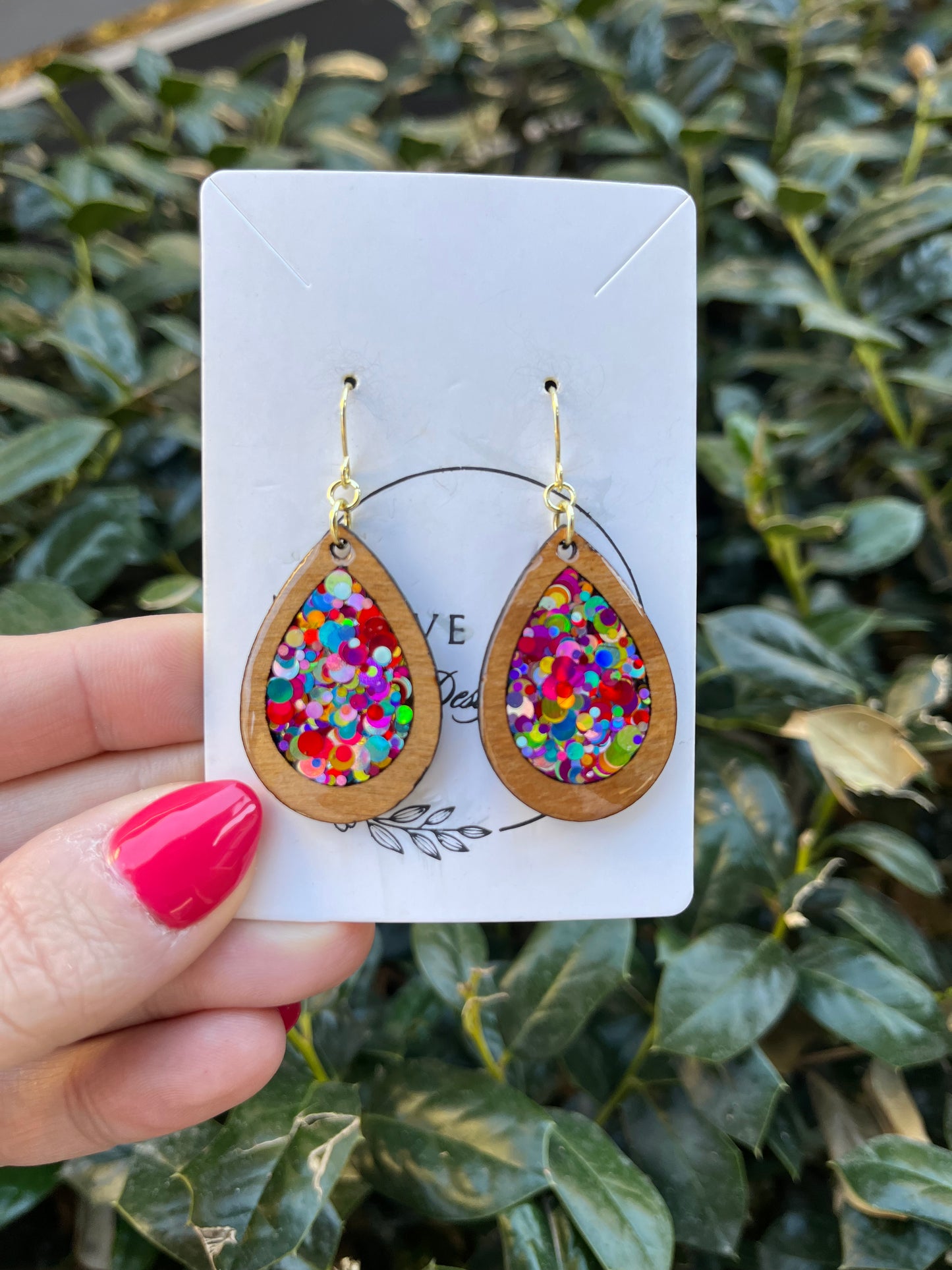 Kaleidoscope Wood Teardrops