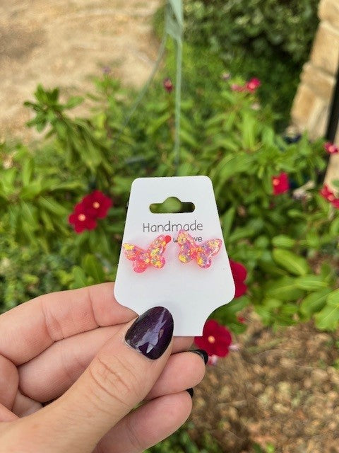 Cotton Candy Butterfly Studs