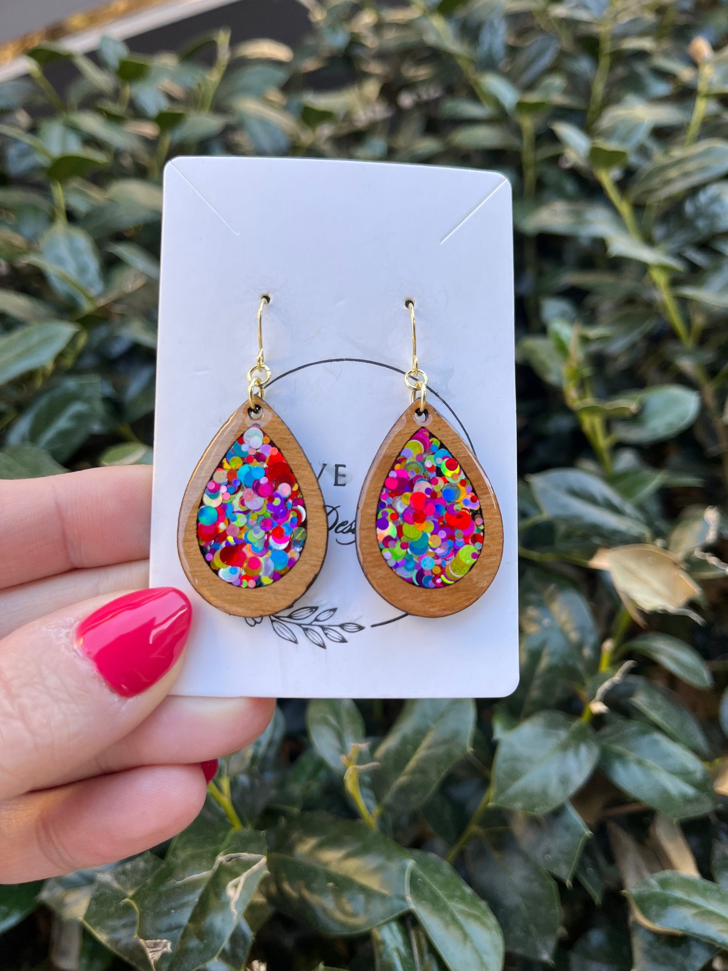 Kaleidoscope Wood Teardrops