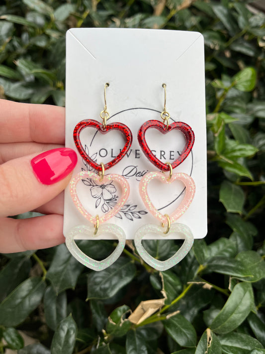 Stacked Hearts Dangles