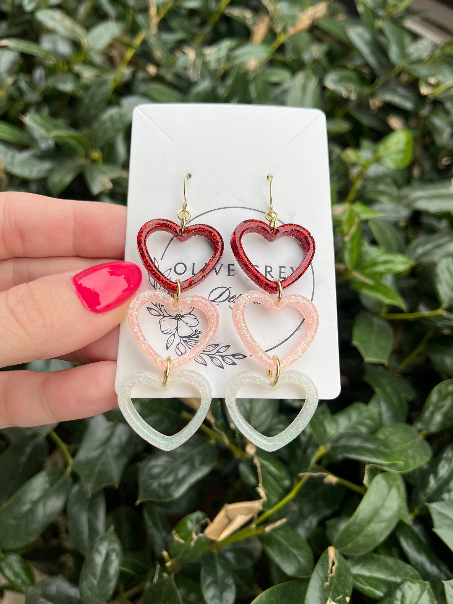 Stacked Hearts Dangles