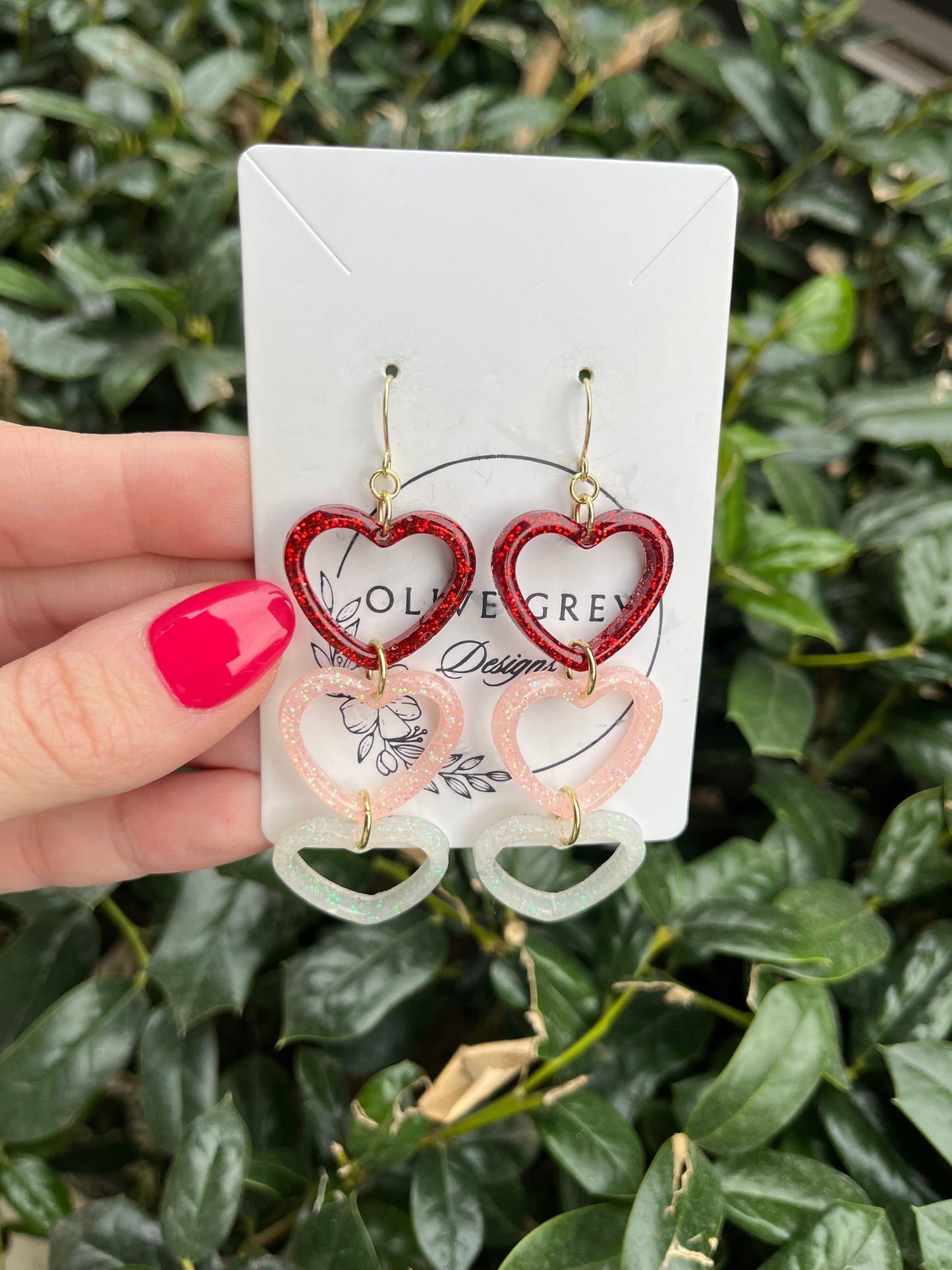 Stacked Hearts Dangles